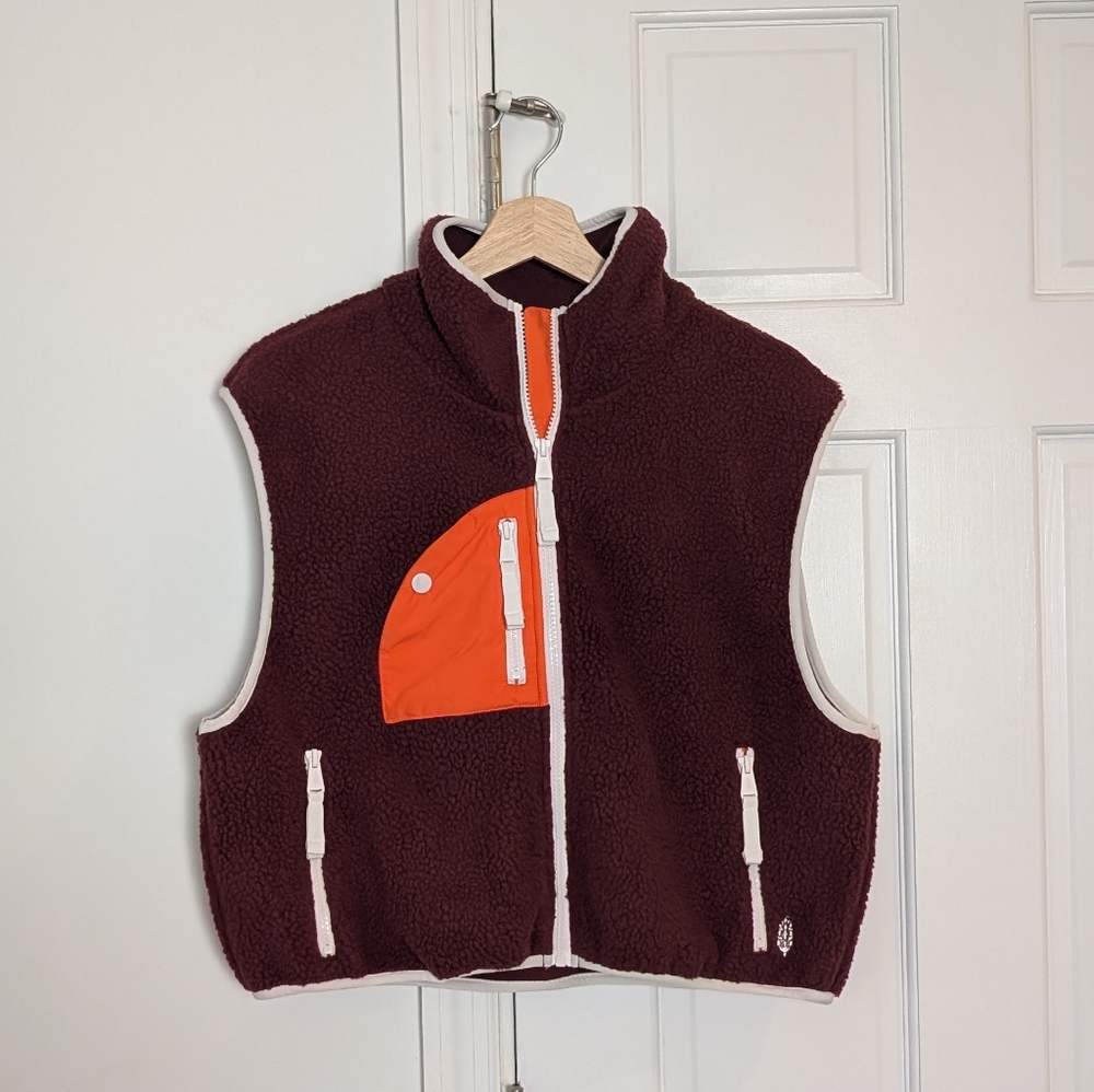 EUC Free People Movement | Hit the Slopes Vest in Oxblood/Orange | Women's M
